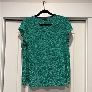 Adrianna Papell green and White Patterned Blouse